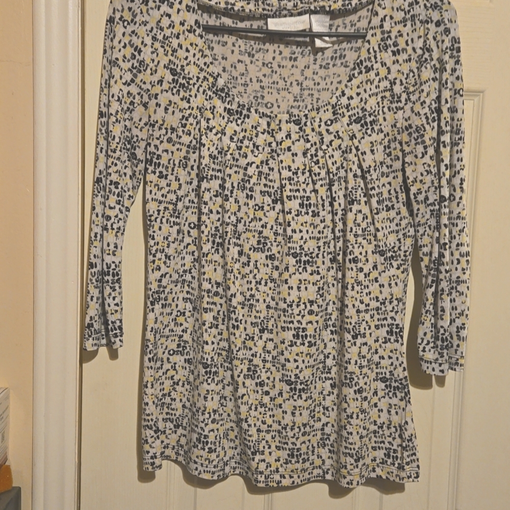 Worthington 3/4 length sleeve baby doll blouse, size Small